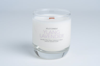Aroma Container Candle in Ylang Ylang Lavender scent, showcasing its elegant design and eco-friendly materials.